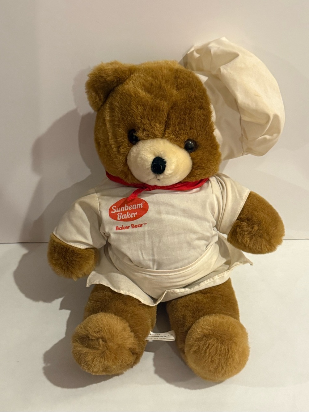 Vintage Sunbeam Baker Brown Plush Baker Bear in White Chef Outfit